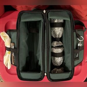 Picnic Time Insulated Wine Tote Hunter Green carry case camping hiking
